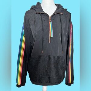 Ashley By 26 International Black Utility Jacket with Rainbow Accents